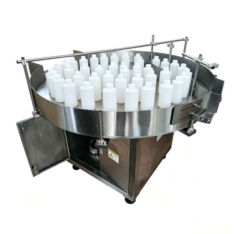 304SS-1000mm-Feeding-Rotary-Accumulation-Table-Unscrambler-Machine-for-Jars-Cans-Buckets-Bottles-Feeder-Packing-Machine