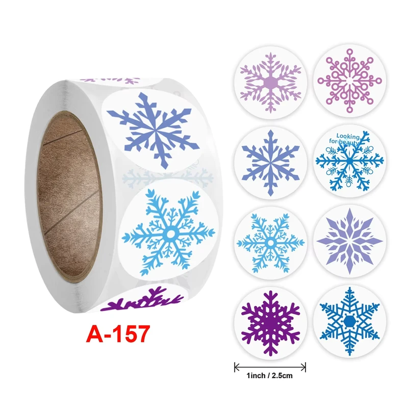 500-Stickers-Snowflake-Roll-Stickers-Halloween-Christmas-Holiday-Decoration-Gift-Series-Adhesive-Stickers-Labels