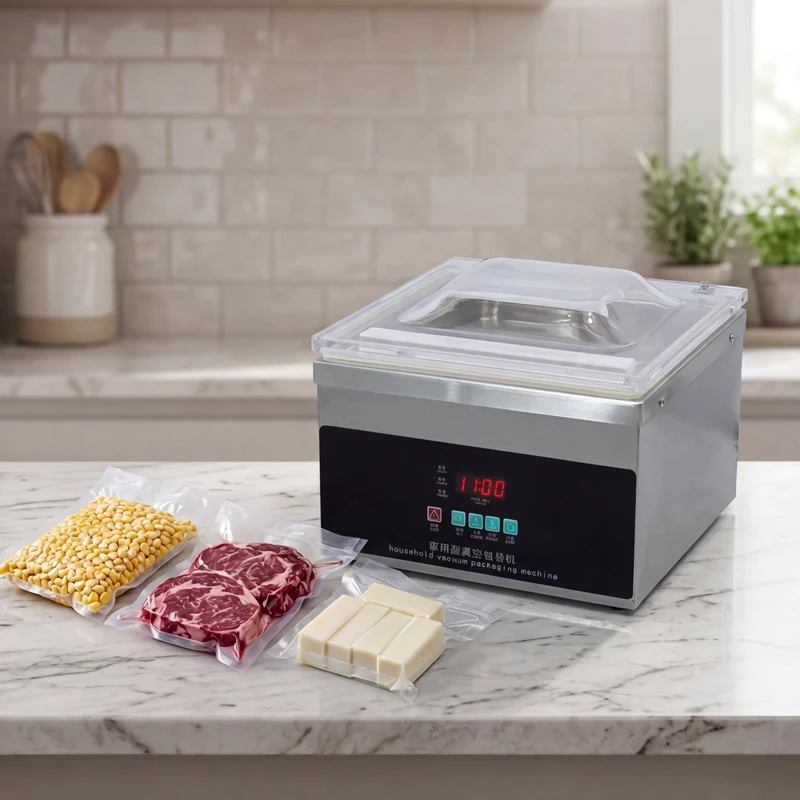 Automatic-Desktop-Single-Chamber-Vacuum-Packaging-Machine-for-Home-Use-Low-Price-Plastic-Pouch