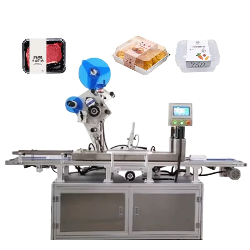 Automatic-Flat-Labeling-Machine-Printing-Label-Applicator-Sticker-for-Food-Trays-Packaging