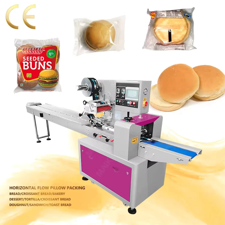 Automatic-Horizontal-Packing-Machine-Pillow-Flow-Bag-Hotdog-Roll-Hamburger-Burger-Bakery-Bread-Bun-Packaging-Machine