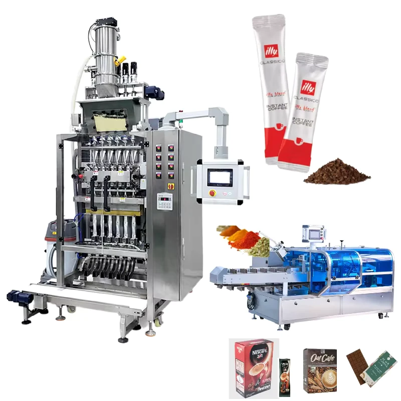 Automatic-Multi-Line-Food-Beverage-Powder-Sachet-Pouch-Bags-Filling-Wrapping-Machine-6-8-16-Lane-Stick-Carton-Box-Packaging-Line