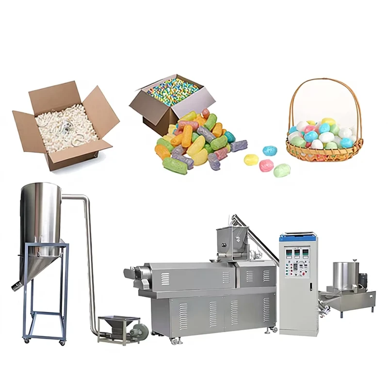 Automatic-Multifunction-Packing-Peanut-Foam-Filler-Machine-Corn-Snacks-Twin-Screw-Extruder-Biodegradable-Packaging-Line-380V