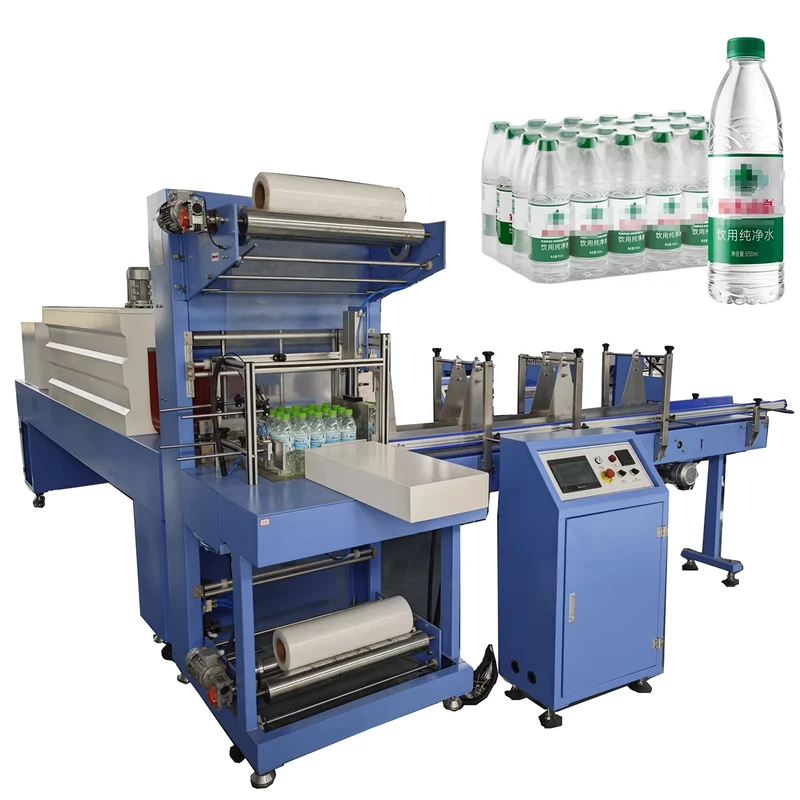 Automatic-PE-PET-Plastic-Film-Shrink-Stretch-Heat-Packaging-Wrapping-Packing-Machine-Complete-Bottle-Water-Cola-Production-Line