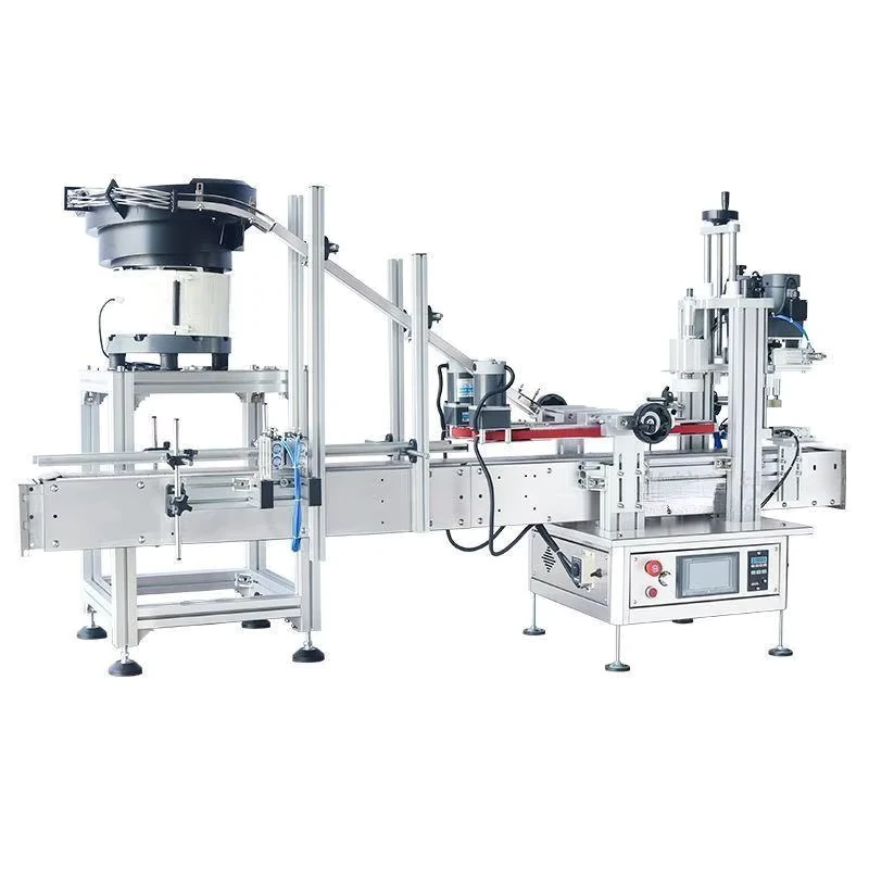 Automatic-Plastic-Bottle-Cap-Screw-Capping-Machine-With-Cap-Feeder