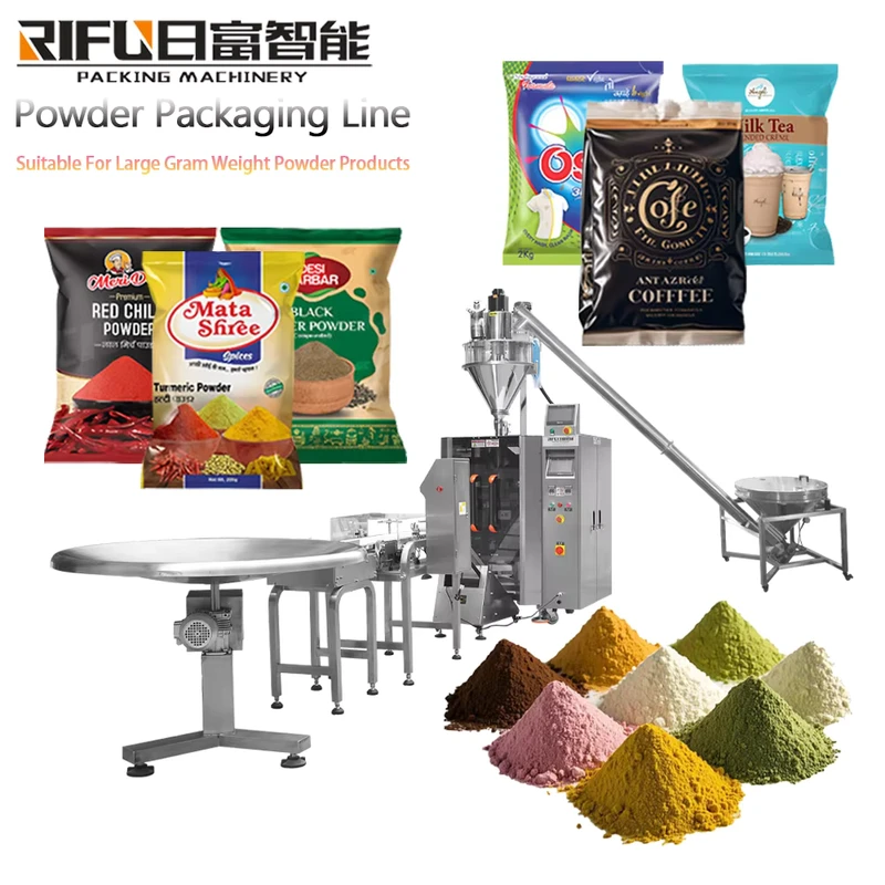 Automatic-Powder-Packing-Machine-Lapel-type-Flour-Packaging-Machine-Screw-Feeding-Weight-Metal-Detection-Pack-Production-Line