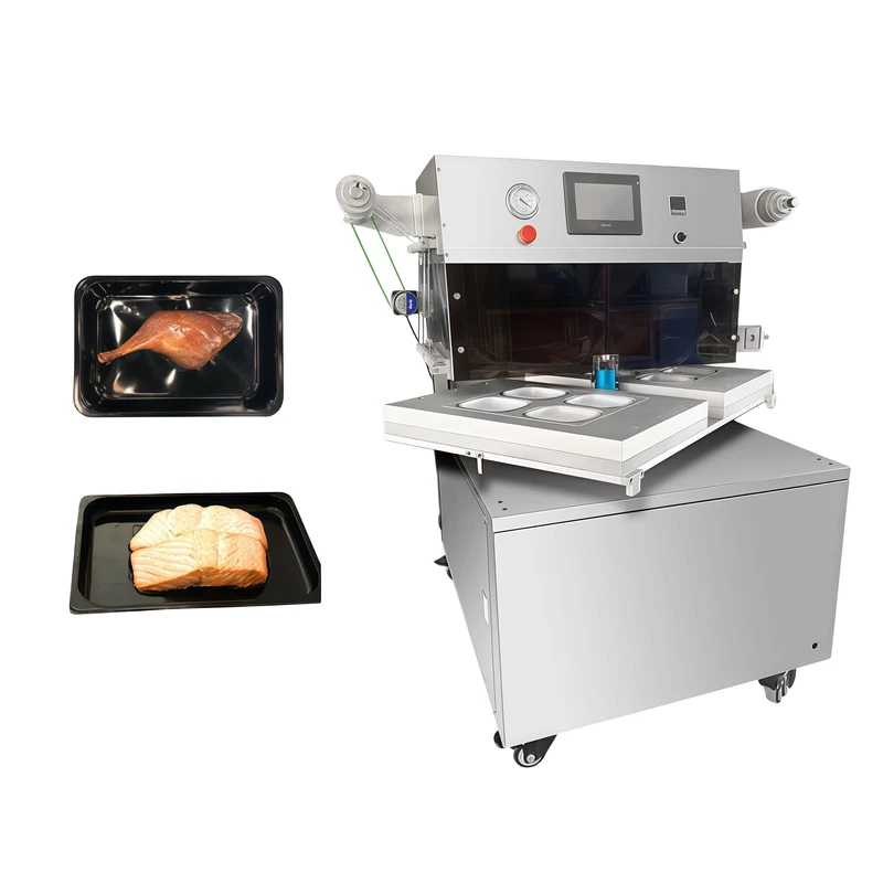 Automatic-Rotary-Vacuum-Tray-Sealer-Modified-Atmosphere-Packaging-Machine-with-Gas-Filling-and-Film