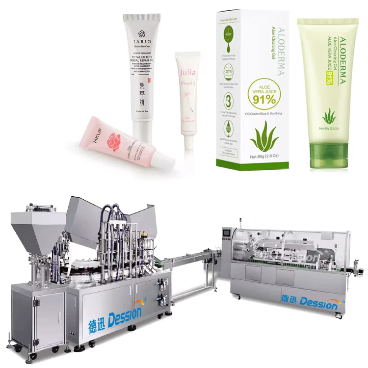 Automatic-Skin-Care-Ointment-Making-Packing-Line-Skincare-Lotion-Tube-Filling-Sealing-Machine-Skincare-Tube-Cartoning-Machine