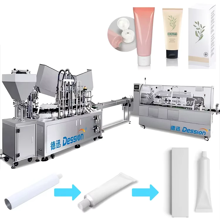 Automatic-Skincare-Lotion-Tube-Packing-Line-Lotion-Tube-Filling-Sealing-Machine-Lotion-Tube-Box-Pack-Cartoning-Machine