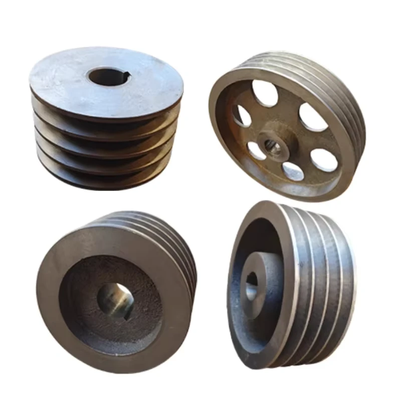 C-Type-Four-Slot-Triangular-Belt-Pulley-Cast-Iron-Customized-Complete-Set-for-Motor-Generator-Small-Horse-Wheel