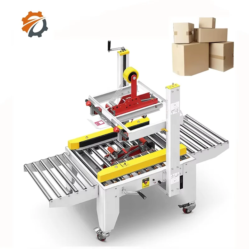 Carton-Sealer-with-Tape-Carton-Sealing-and-Folding-Machine-Hualian-with-Strapping-Machine