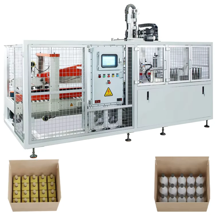 Cartoning-Vertical-Bottle-Case-Packer-Cosmetic-Perfume-Vials-Mask-Bar-Soap-Carton-Box-Packaging-Machine