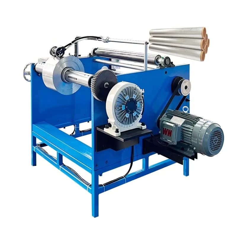 China-Manufacture-Household-Aluminum-Foil-Rewinder-1.5KW-1-Shaft-Manual-Aluminum-Foil-Rewinding-Machine