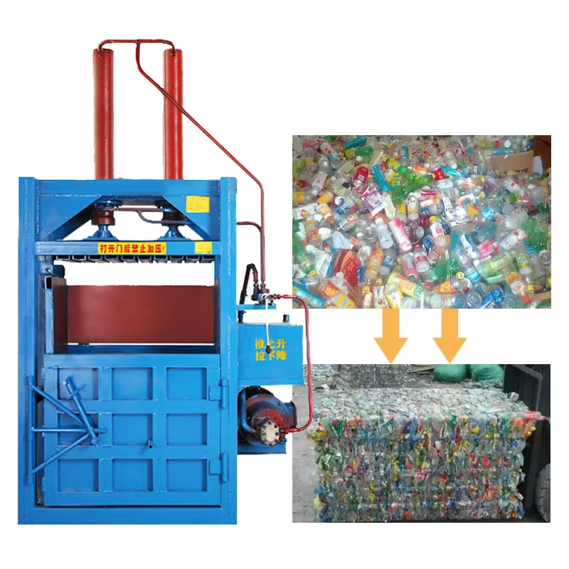 China-Manufacturer-Semi-Automatic-Vertical-Baler-Machine-Waste-Paper-Pet-Bottle-Compactor-Auto-Tie-Waste-Paper-Packaging-Machine