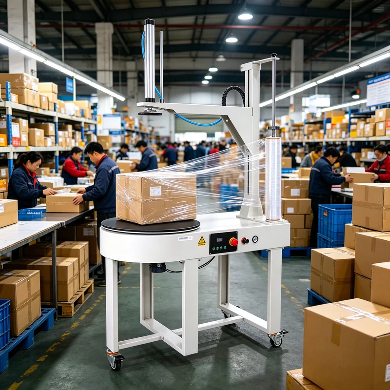 Commercial-Stretch-Packaging-Machine-for-Pallet-and-Carton-Box-Automatic-Film-Feeding-and-Cutting