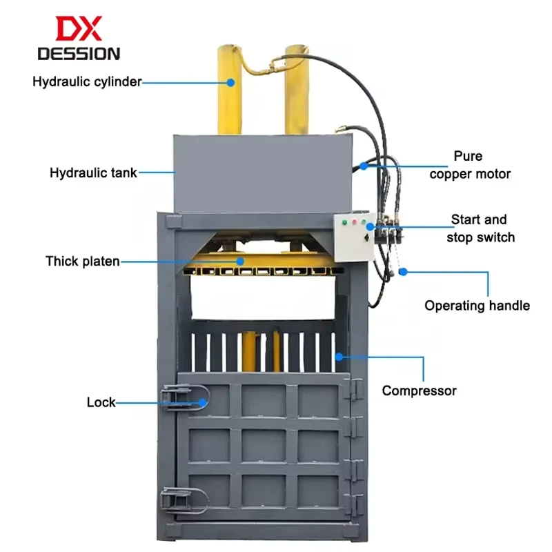 Compact-Design-High-Pressure-CE-Certified-Waste-Paper-Baling-Machine-Vertical-Hydraulic-Baler-Cardboard-Baler-Machine