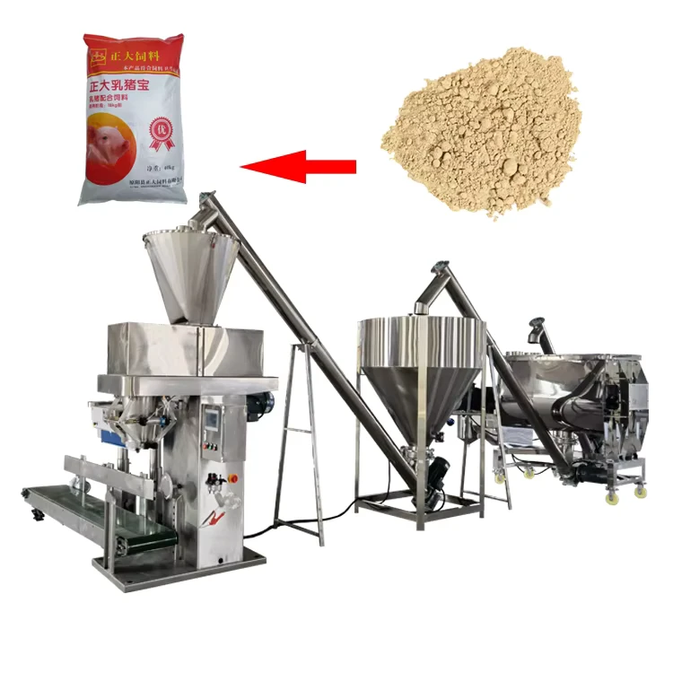 Complete-Gypsum-Powder-Mixing-Filling-Line-From-Dustless-Unloading-Sifting-to-25kg-Big-Bag-Packing