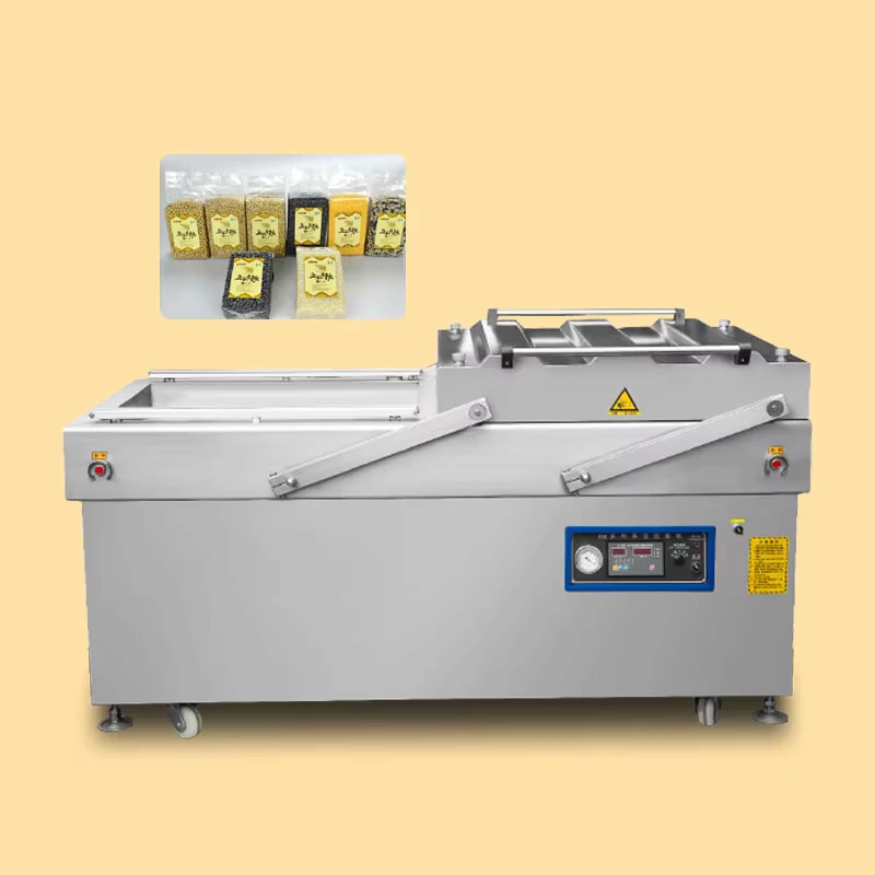 Concave-Double-chamber-Vacuum-Packaging-Machine-for-Pre-processed-Vegetables-Using-Water-Vacuum-Packaging-Machine