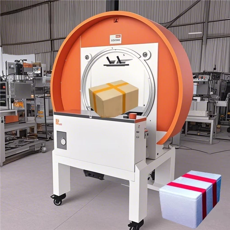 Courier-Box-Sealing-Machine-Ring-Tape-Wrapping-Machine-Automatic-Tape-Breaking-Strapping-Machine