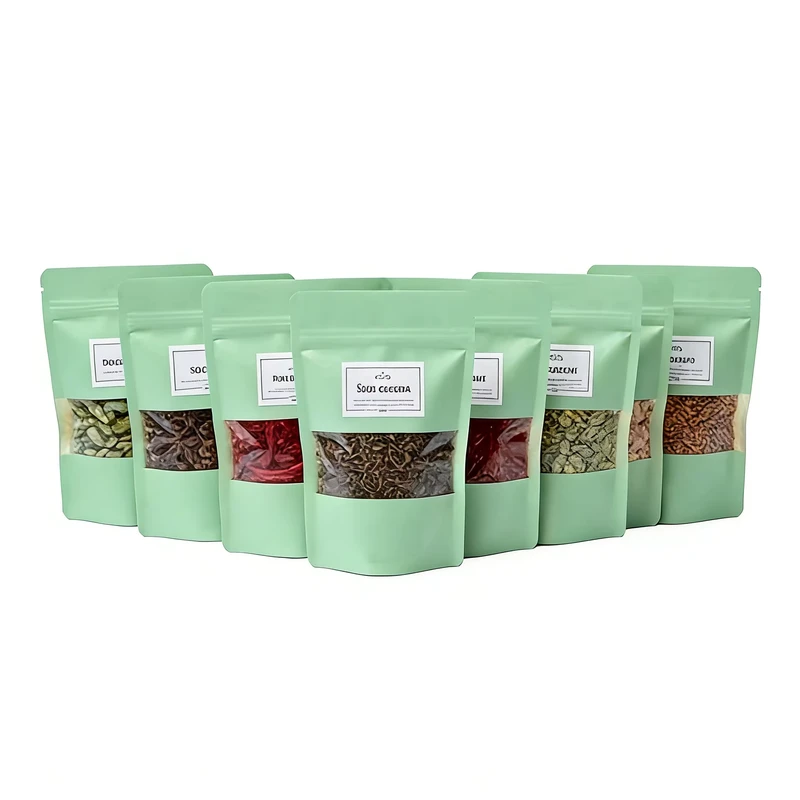 Custom-Logo-Green-Recyclable-PP-PET-Stand-Pouches-Clear-Window-Food-Grade-Resealable-Zipper-Bags-Dried-Flower-Tea-Herbs-Snacks