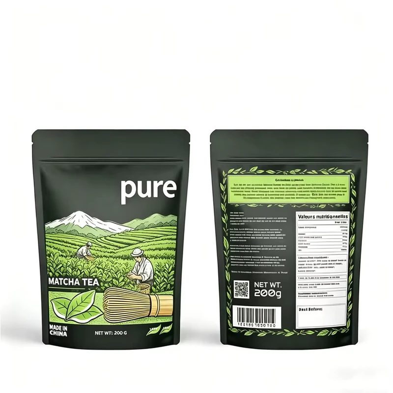 Custom-Printed-Logo-Moisture-Proof-Matcha-Powder-Packaging-Bags-Zipper-Sealed-PE-Stand-Up-Pouches-Recycled-Materials-Aluminum