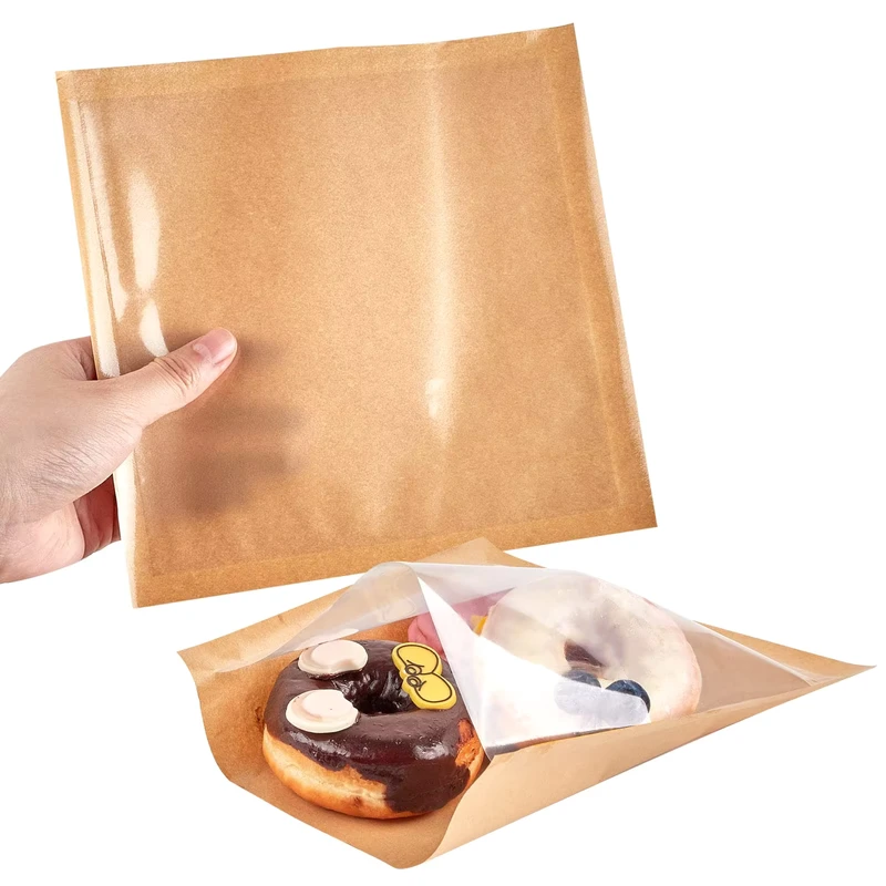 Custom-Recyclable-Bread-Snack-Candy-Cookie-Pastry-Three-Side-Seal-Pouch-Packaging-Kraft-Paper-Bakery-Bags-with-Window