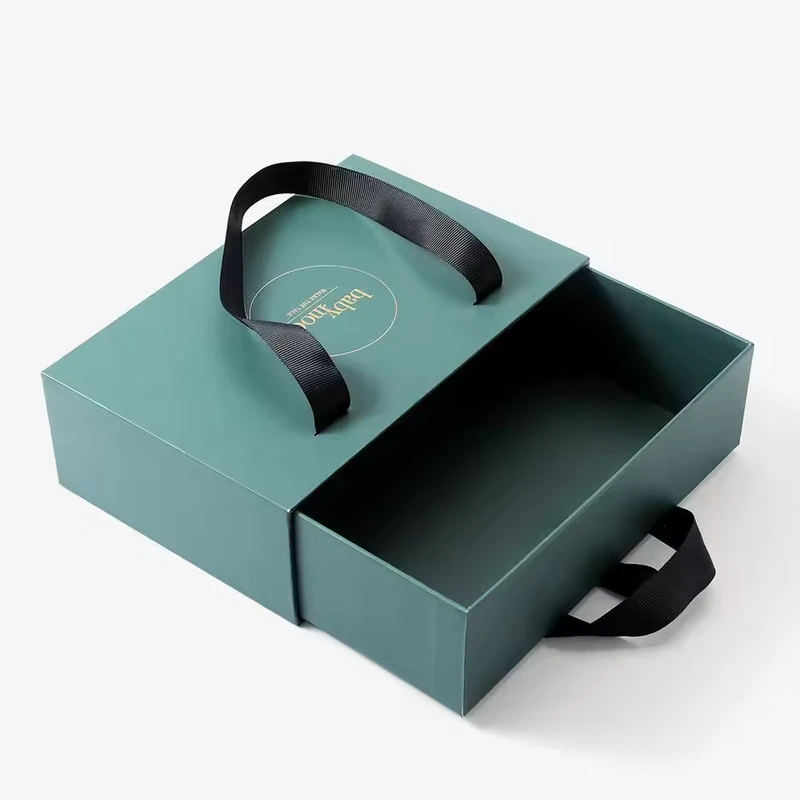ECO-Friendly-Custom-Logo-Printed-Hard-Rigid-Recycle-Style-Cardboard-Paper-Packaging-Drawer-Sliding-Gift-Box-with-Ribbon-Handle