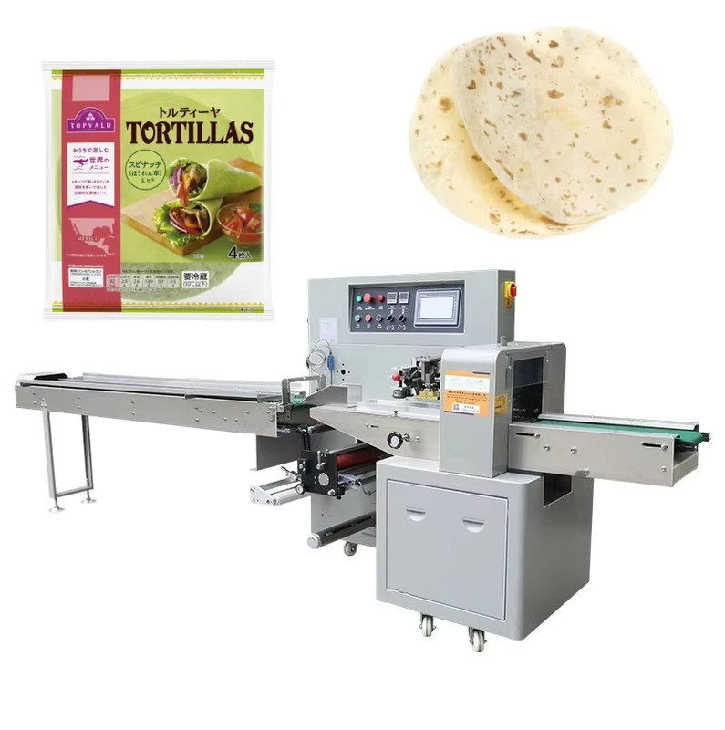 Easy-to-Operate-Automatic-Food-Flow-Pillow-Bag-Packing-Wrapping-Machine-for-Pizza-Corn-Tortilla-Cookies