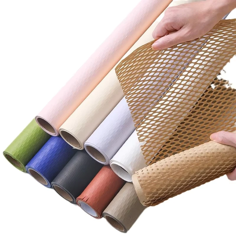 Eco-friendly-Biodegradable-Craft-Paper-Honeycomb-Packaging-Roll-with-Cushioned-Material-for-Photo-Frames-and-Crafts