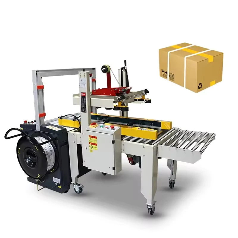 Efficient-Carton-Sealer-Multi-Function-Strapping-Box-Machine-With-Tape-Sealing-Case-Packaging-for-Packing-Line