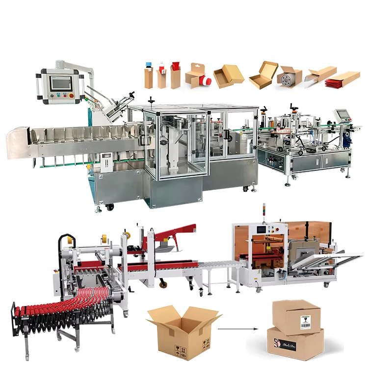 Electric-Automatic-Cartoning-Machine-Packaging-Line-for-Food-Beverage-Chemical-Tobacco-Textiles-PLC-Motor-Wood