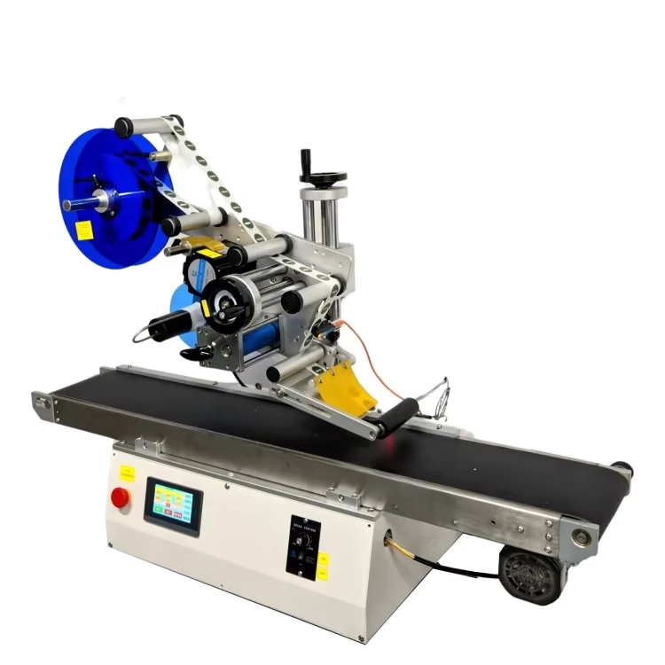 Electric-Desktop-Flat-Labeling-Machine-SKYONE-870ZP-for-Glass-and-Wood-Packaging-Automatic-Case-Box-Bag-Labeler