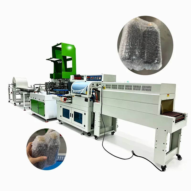 Electric-Double-Protection-Shockproof-Tight-Packaging-Line-for-Bags-Bubble-Film-Heat-Shrink-Wrapping-Machine-Combo