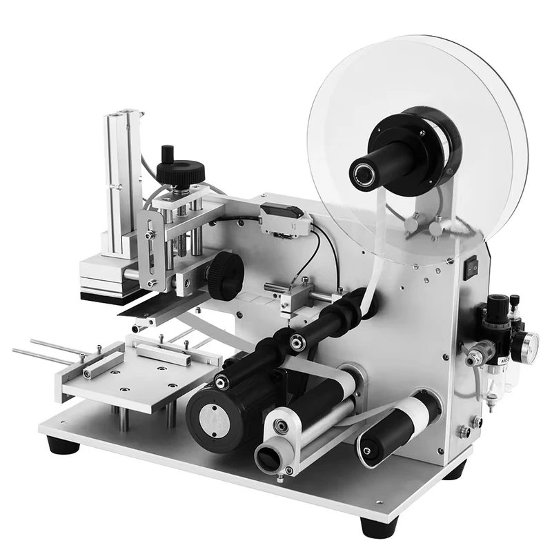 Electric-PLC-Flat-Square-Bottles-Manual-Self-adhesive-Labeling-Machine-for-Glass-Metal-Packaging