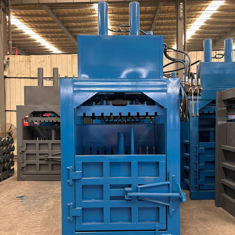 Energy-Efficient-Baler-for-Discarded-Clothing-Remote-Control-Enabled-Low-Noise-Design-Stable-Vertical-Hydraulic-Baling-Machine