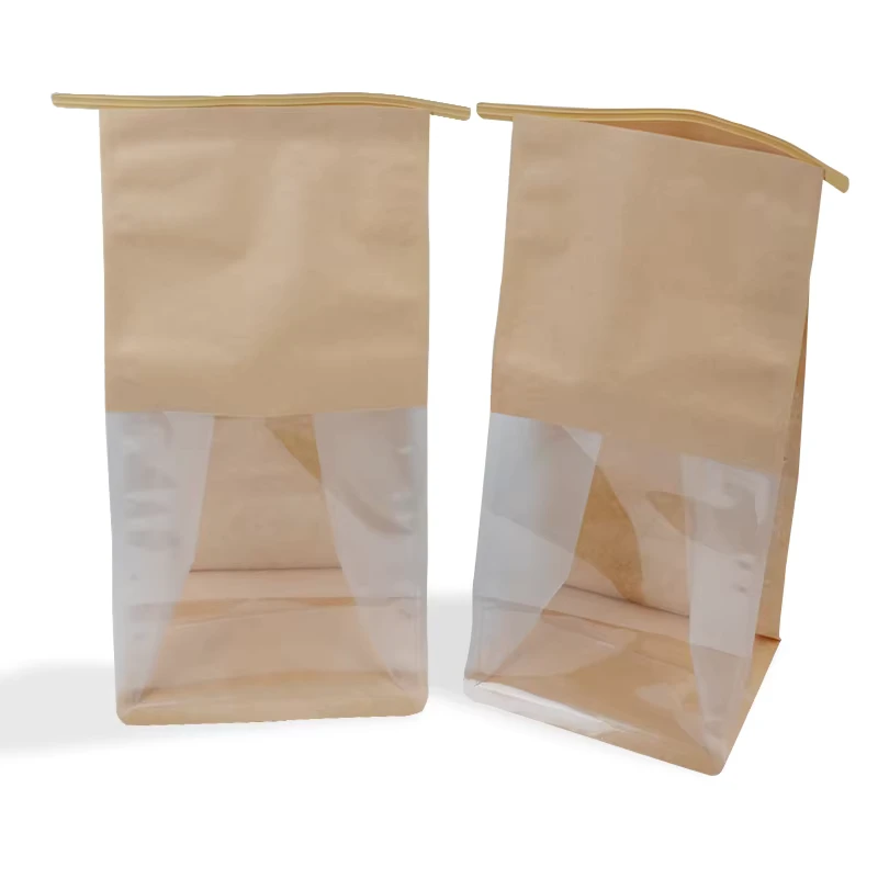 Factory-Manufacturer-Bakery-Food-Printed-Brown-Kraft-Bread-Packaging-Bags-Plastic-Window-Embossing-Carton-Recycled-Materials