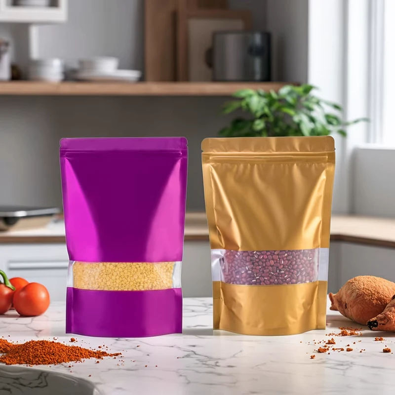 Food-Grade-Customizable-Zipper-Top-Resealable-Spices-Packaging-Stand-up-Pouches-with-Window-for-Pet-Food