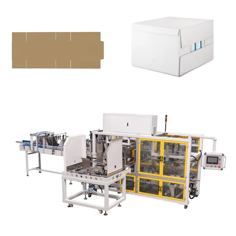 Full-Automatic-One-Piece-Type-Wrap-Around-case-Packer-Carton-Box-Making-and-Packing-Machine