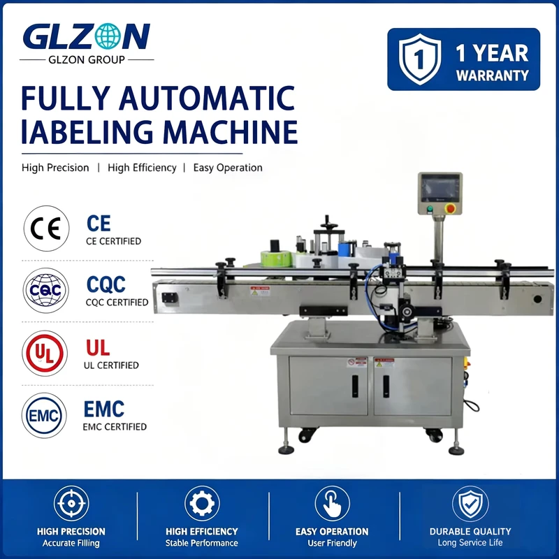 Fully-Automatic-Dual-Position-Labeling-Machine-High-Speed-Precision-Applicator-for-Front-Back-Wrap-Around-Labeling