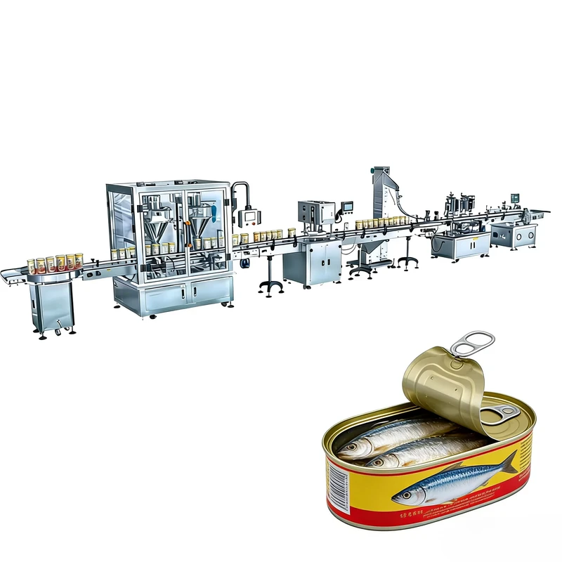 Fully-Automatic-High-Productivity-Packaging-Machine-for-Canned-Fish-Food-Production-Line-with-Wrapping-and-Labeling-Functions
