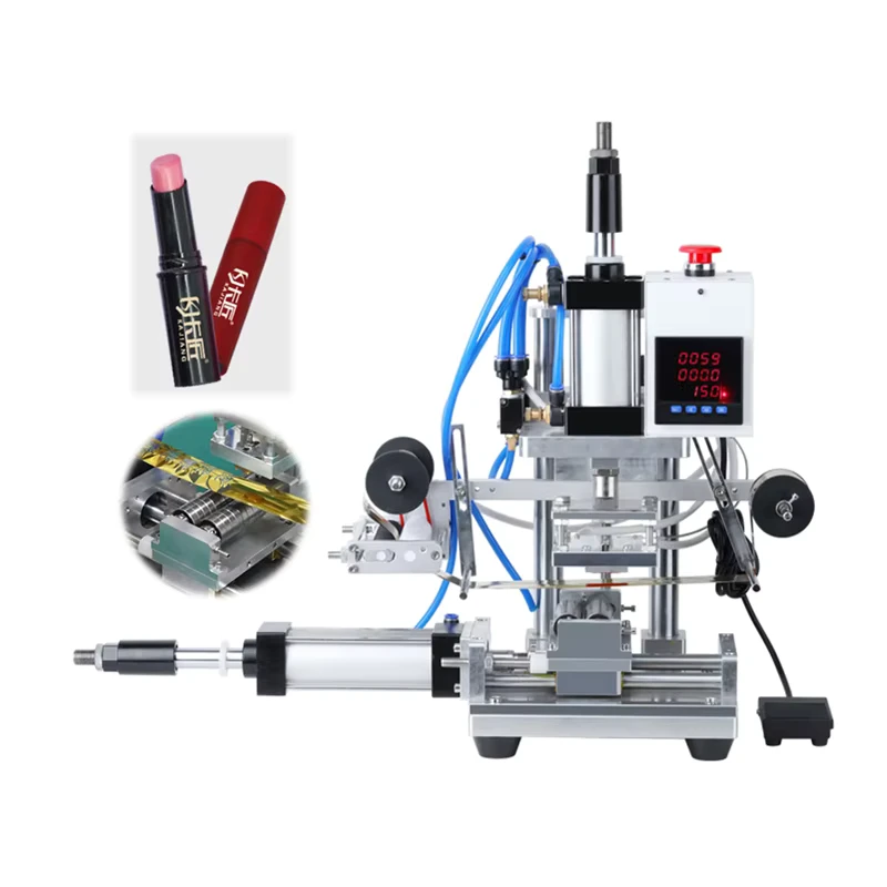 Heat-Press-Hot-Stamping-Machine-Pneumatic-Embossing-Machine-Cylindrical-Bronzing-Machine-for-Lipstick-Tube-Pen-Curved-Surface