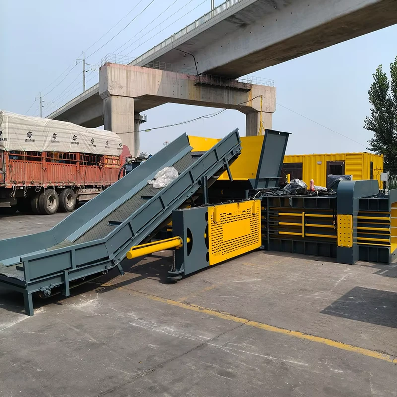 Heavy-Duty-Horizontal-Baling-Press-50-200Ton-Open-Top-Hydraulic-Compactor-Wire-Tying-Design-for-Textile-Industry-Residue