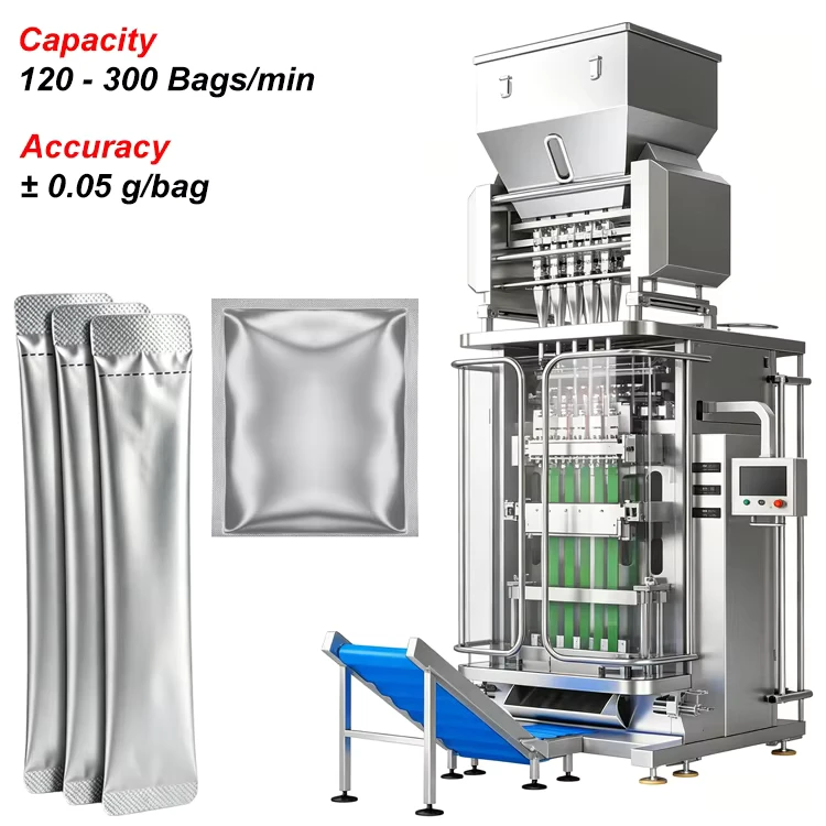 High-Productivity-Automatic-Multi-Lane-Packing-Machine-for-2-4-6-8-10-Lane-Packing