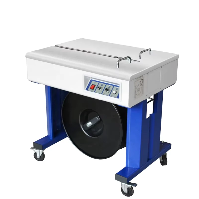 High-Speed-Pp-Belt-Desktop-Buckle-Free-Semi-Automatic-Dual-Motor-Binding-Machinery-Strapping-Machine-for-Carton-Boxes