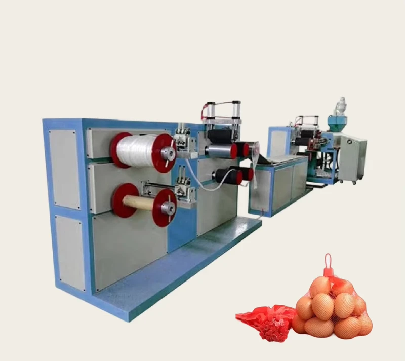 High-yield-Automatic-PE-Netting-Production-Machine-Double-screw-Stainless-Steel-Knotless-Extrusion-Line-Motor-Fruit-Net-Bags