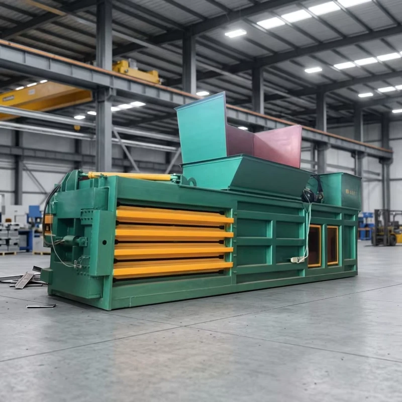 Horizontal-Hydraulic-Waste-Paper-Baling-Machine-with-Conveyor-for-Box-Board-Recycling-Line