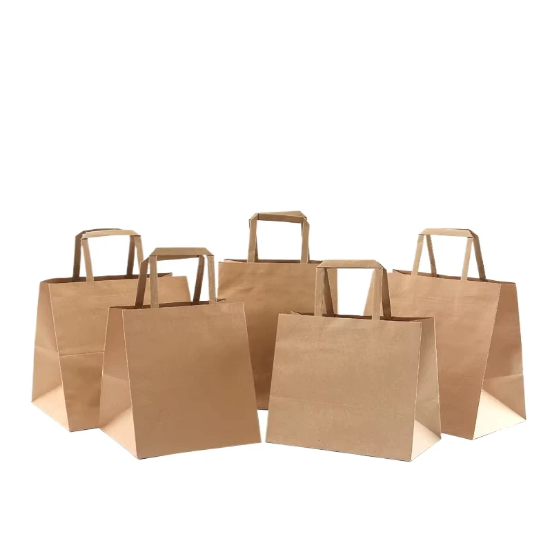In-Stock-Wide-Bottom-Kraft-Paper-Bag-Takeout-Food-Packaging-Bags-Bakery-Baking-Cake-Pizza-Milk-Tea-Tote