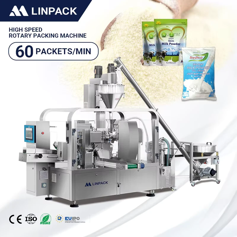 LINPACK-Multi-Function-Rotary-Packaging-Machine-Fully-Automatic-Powder-Milk-Premade-Bag-Weighing-Filling-Sealing-Packing-Machine