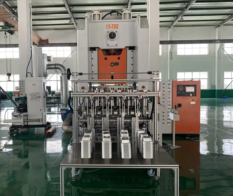 LK-T80-Aluminum-Foil-Container-Making-Machine-Multi-cavity-Press-for-Aviation-Wrinkle-free-Tray