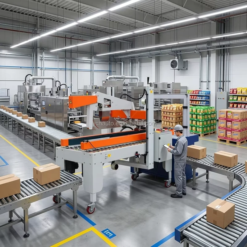 Labor-Saving-Packing-Solution-Flaps-Folding-Carton-Sealer-Food-Box-Packing-Sealing-Machines-Automatic-Strapping-Machine